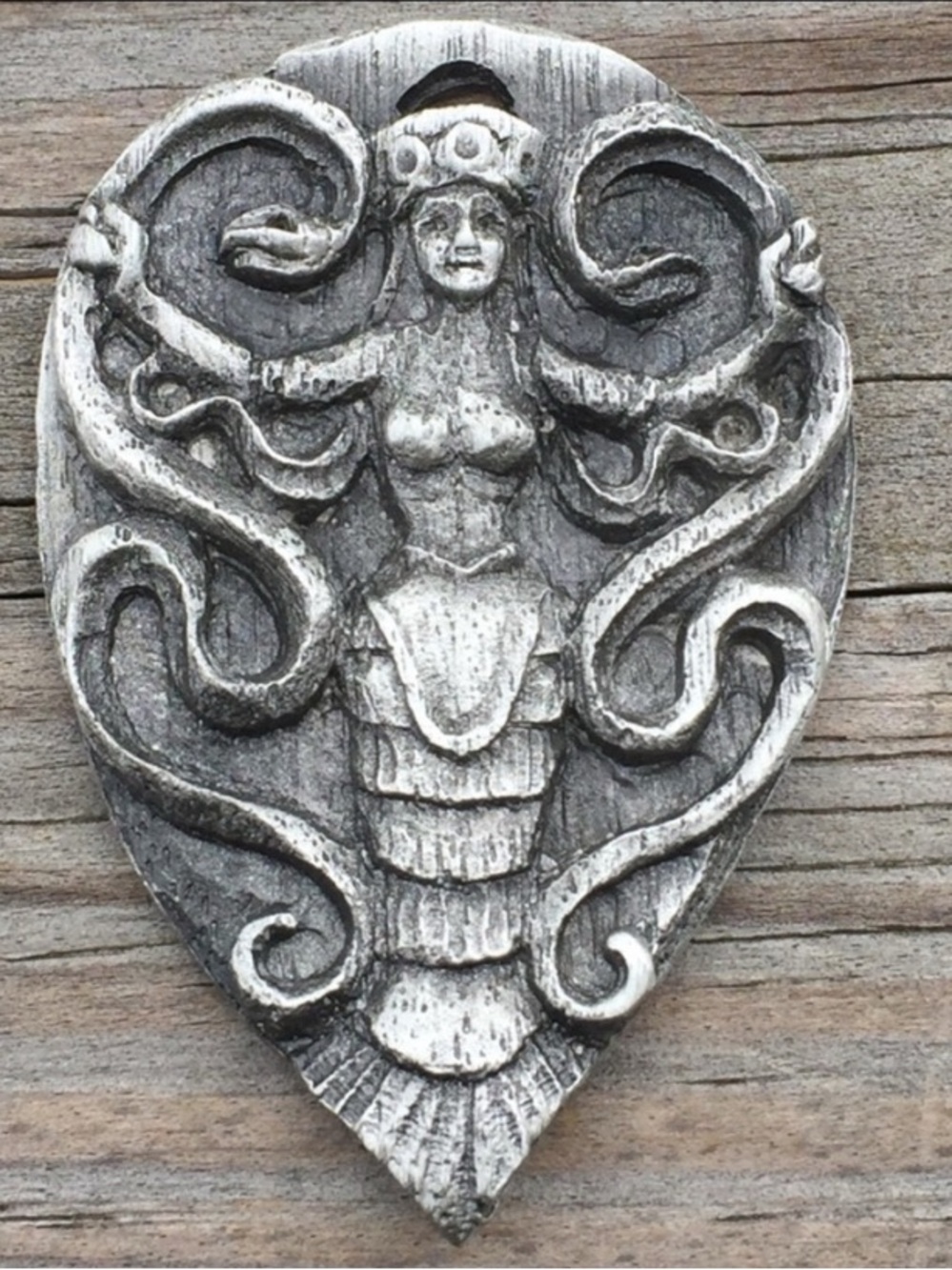 Ariadne Charm Snake Goddess Labyrinth Pendant